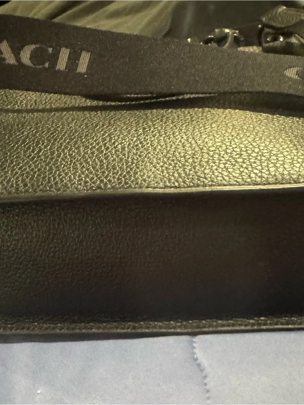 Coach Black Pebbled Leather Messenger Tote with Removable Strap